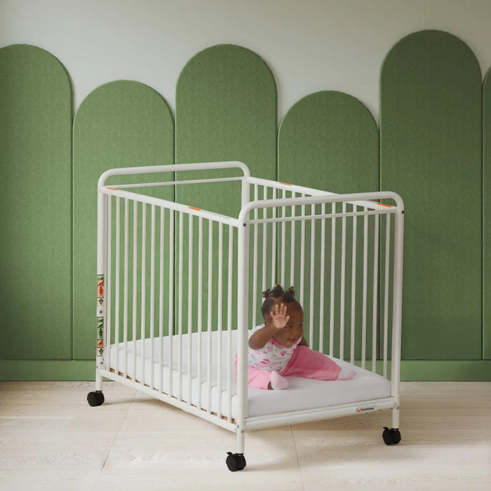 Foundations Chelsea Compact Metal Evacuation Crib – Slatted End Panels & Evacuation Ready