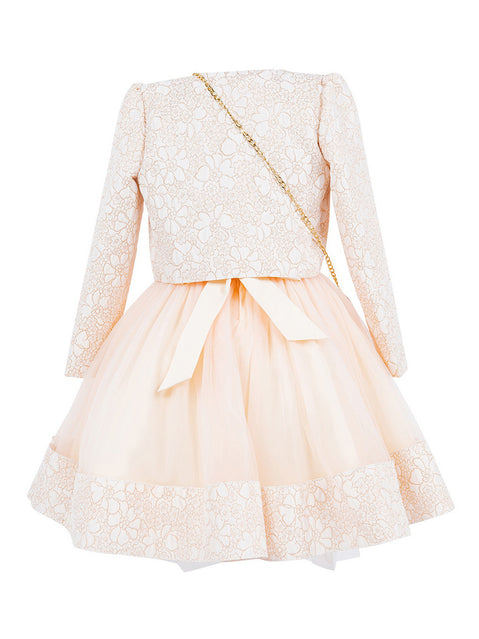 Cinderella Couture® Filles Robe 3 pièces avec veste et sac à bandoulière en jacquard Lala et Erina | 2 à 12 ans