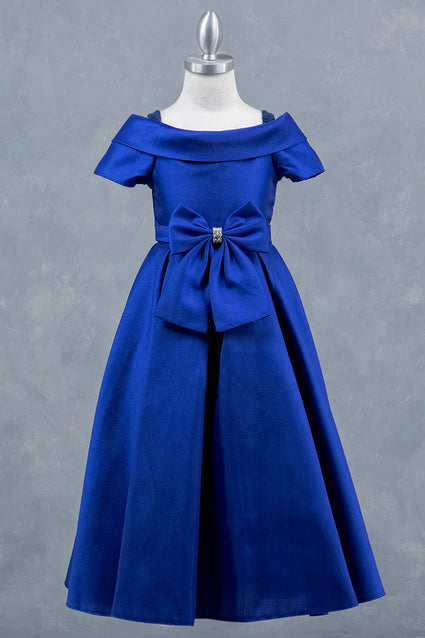 Robe de soirée élégante en satin à épaules dénudées pour fille Cinderella Couture® | 6 à 18 ans