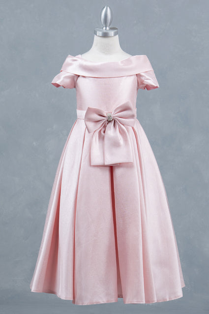 Robe de soirée élégante en satin à épaules dénudées pour fille Cinderella Couture® | 6 à 18 ans