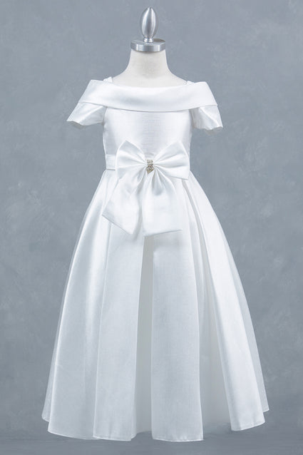 Robe de soirée élégante en satin à épaules dénudées pour fille Cinderella Couture® | 6 à 18 ans