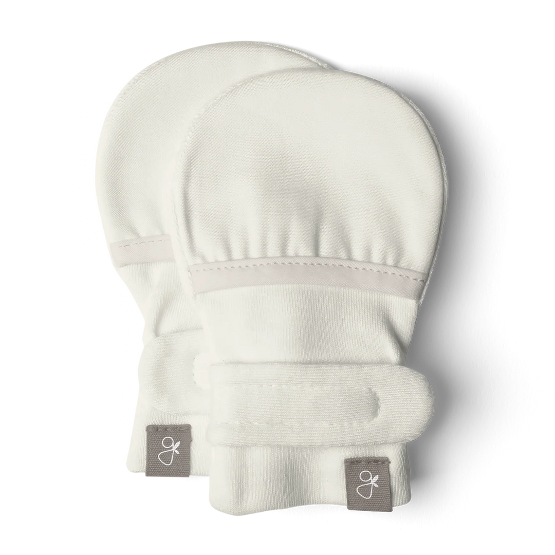 Cloud colour - very light grey - baby Mitts soft white baby anti-scratch mittens - Goldtex