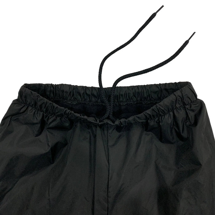 Conifere polar fleece-lined winter pants showing elastic waistband and drawstring close-up.
