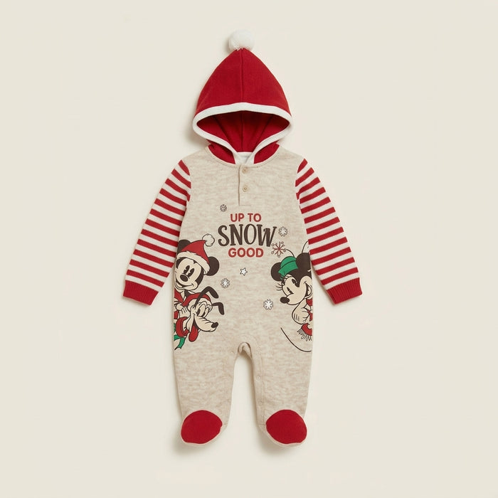 Grenouillère à capuche bébé fête Disney Mickey Minnie Up to Snow Good