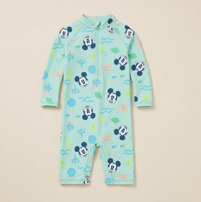 Maillot une pièce Mickey Disney menthe à imprimé nautique