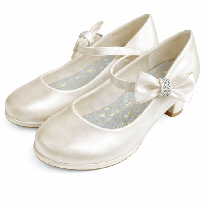 Formal Kids Wear Girls Dress Shoes for Kids with Bow – Sizes 1 to 8 (big kids)