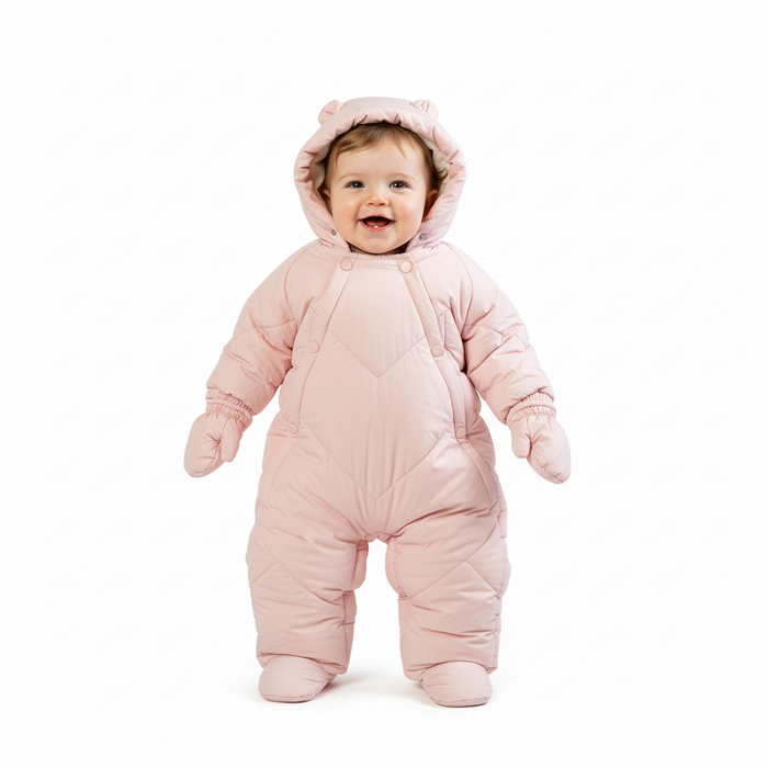 Combinaison de neige matelassée Minoti avec oreilles d'ourson, moufles et chaussons – (0–9 mois)