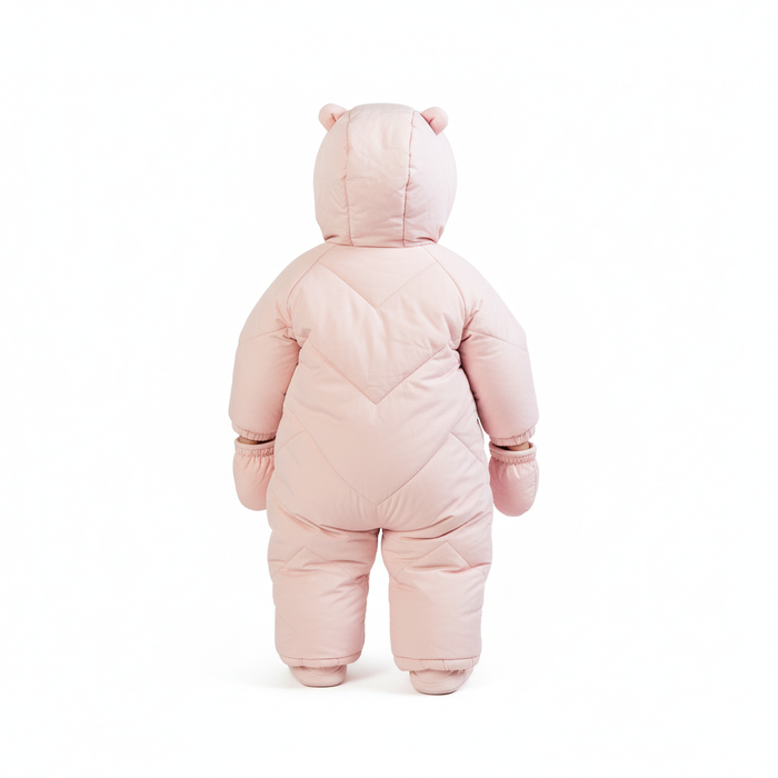 Combinaison de neige matelassée Minoti avec oreilles d'ourson, moufles et chaussons – (0–9 mois)