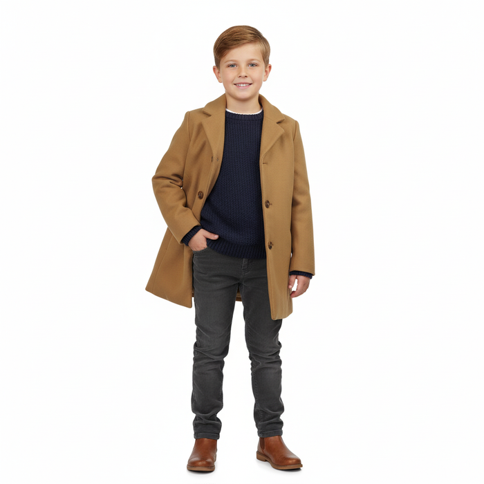 Manteau habillé pour garçons en feutre de Minoti – Tailles 8 à 14 ans