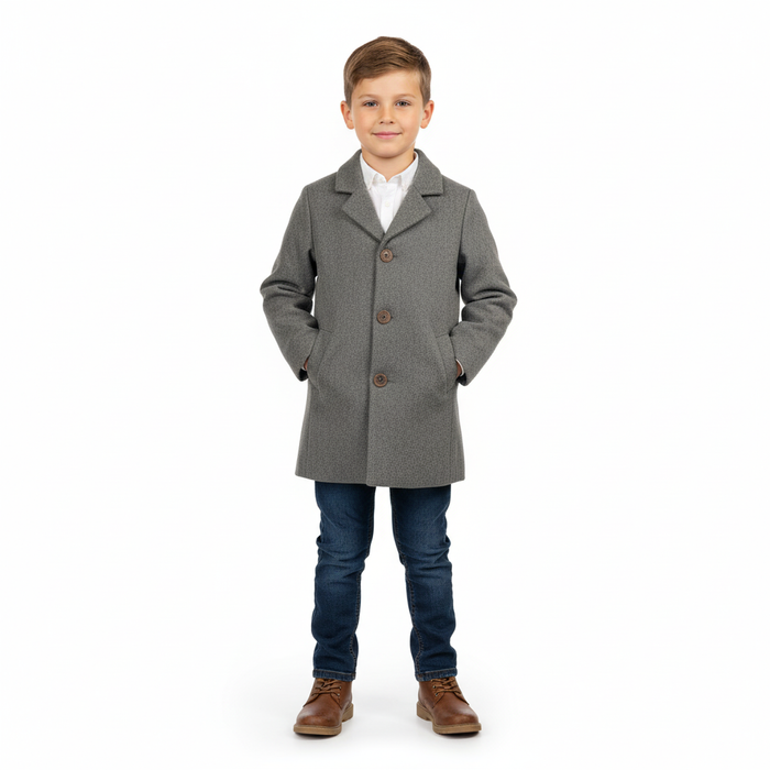 Manteau habillé pour garçons en feutre de Minoti – Tailles 8 à 14 ans