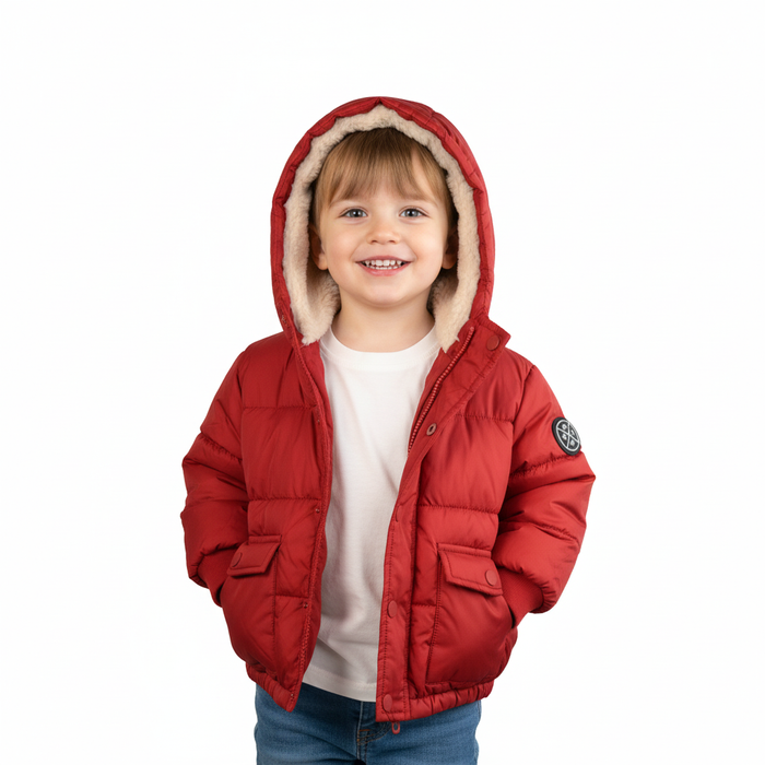Manteau puffer pour bébé doublé en sherpa de Minoti - Tailles 9 à 24m