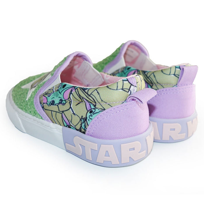 Ground Up Star Wars Baby Yoda Mandalorian Youth Girls Sherpa Canvas Shoes