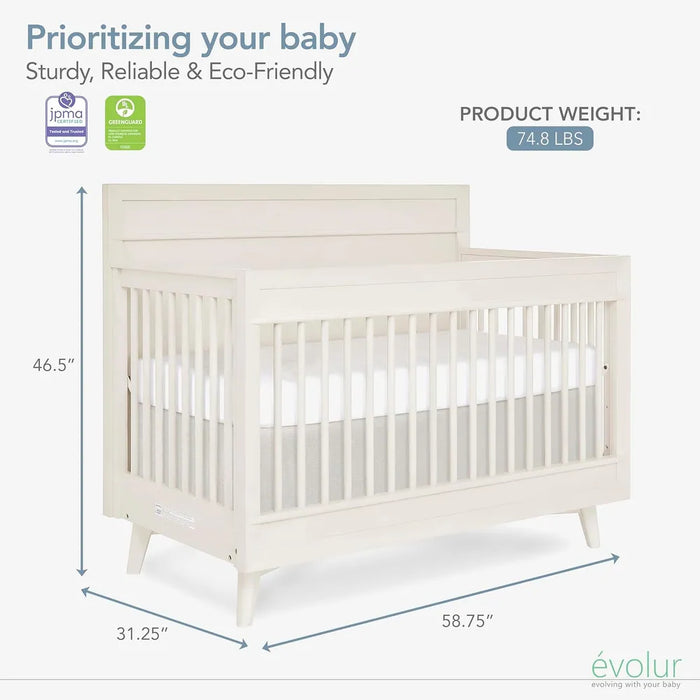 Evolur Antilia Mid Century 4-in-1 Convertible Crib