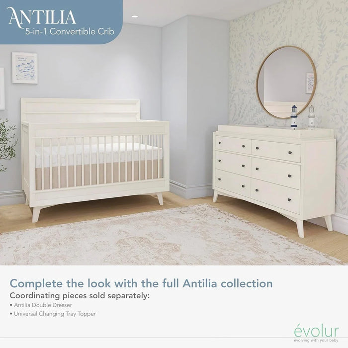 Evolur Antilia Mid Century 4-in-1 Convertible Crib