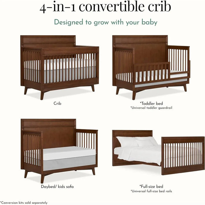 Evolur Antilia Mid Century 4-in-1 Convertible Crib
