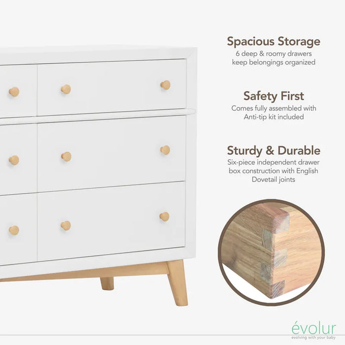 Evolur Antilia Mid Century - Double Dresser