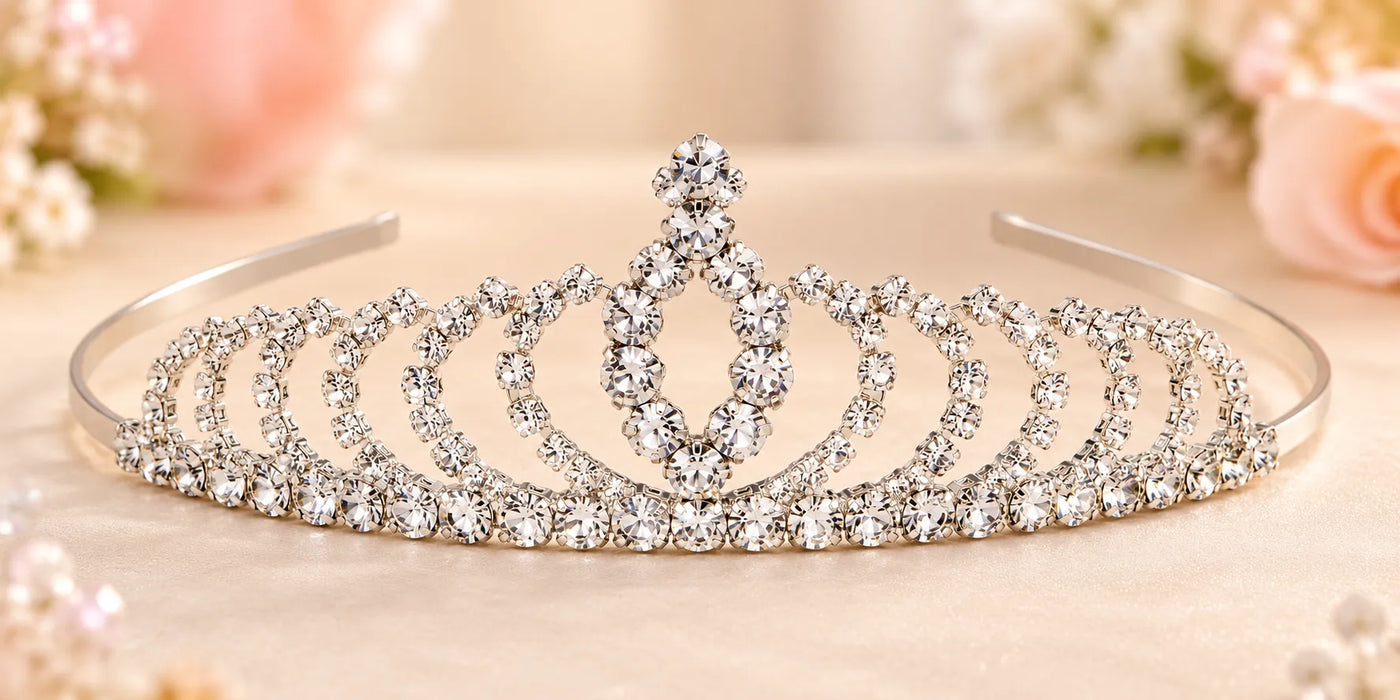 Fancy Kids® Girls Silver Rhinestone Tiara Headband