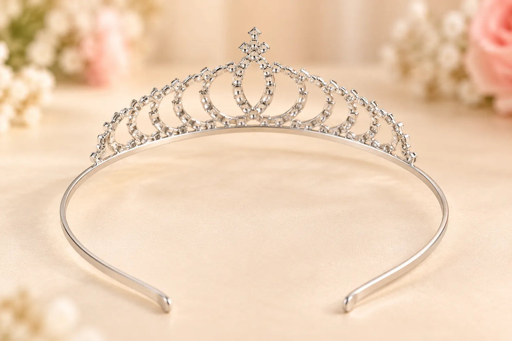 Fancy Kids® Girls Silver Rhinestone Tiara Headband