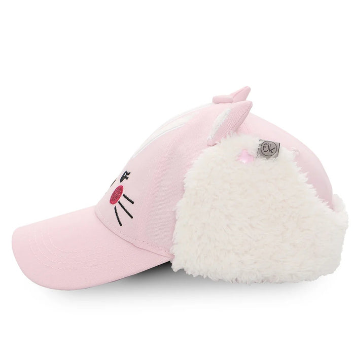 Flapjack Kids 3D Caps with Earflaps - Kitty Cat