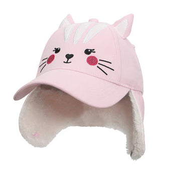 Flapjack Kids 3D Caps with Earflaps - Kitty Cat