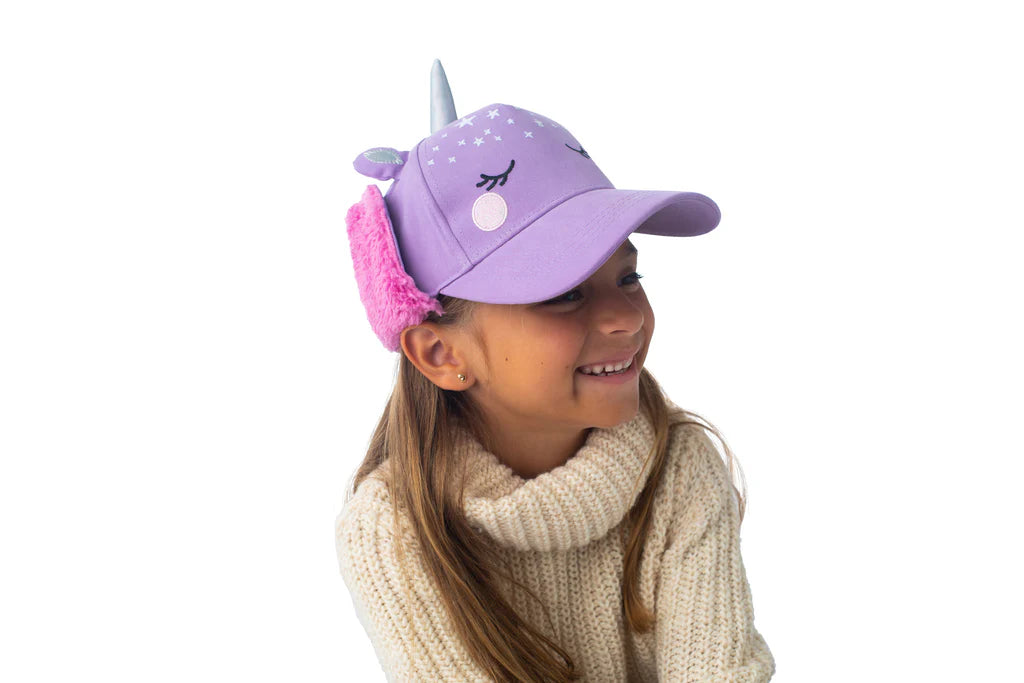Casquettes 3D avec oreillettes de sherpa de Flapjack Kids - Licorne