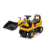 CAT kids ride-on yellow bulldozer toy with working front loader shown on a white background.