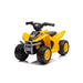 CAT yellow kids ride-on ATV shown on a white background, featuring black and gray details.