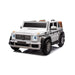 Mercedes-Maybach G650 white kids ride-on car shown in a studio setting with headlights on.