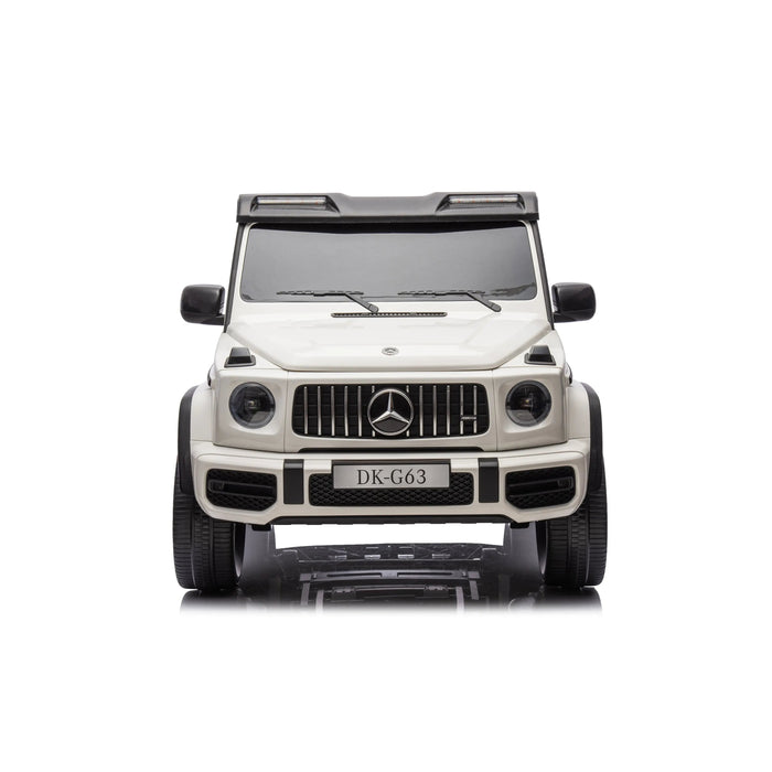 DK-G63 white toy ride-on car for kids shown from the front on a plain background.