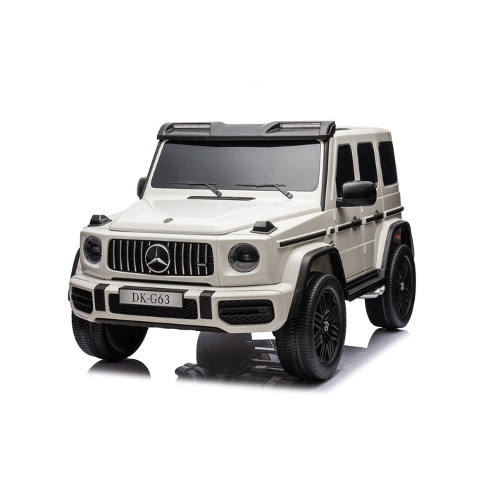White DK-G63 kids' ride-on toy car shown on a white background