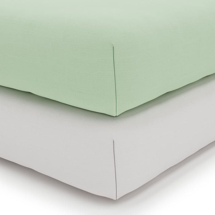 Foundations® SafeFit™ Elastic Fitted Crib Sheets – Compact Size (Up to 1.5") – White, 6 Pack