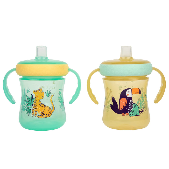 First Years® Soft Spout Trainer Toddler Cups 2pk - Leopard and Toucan -Jungle