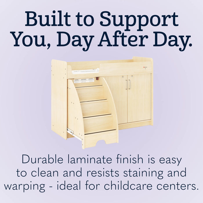 Foundations SafeStep® Commercial Changing Table with Stairs – Daycare-Grade Safety & Accessibility