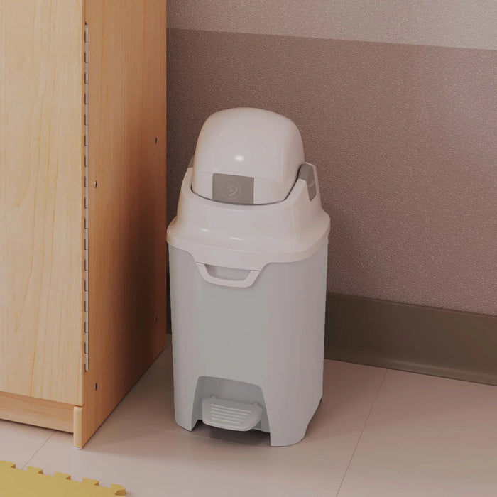 Foundations Mini Hands-Free Diaper Pail – Compact Odor-Locking Nursery Disposal System