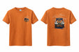Freedon Kingdom Jeep printed kids’ t-shirt shown front and back, featuring cartoon Jeep graphic.