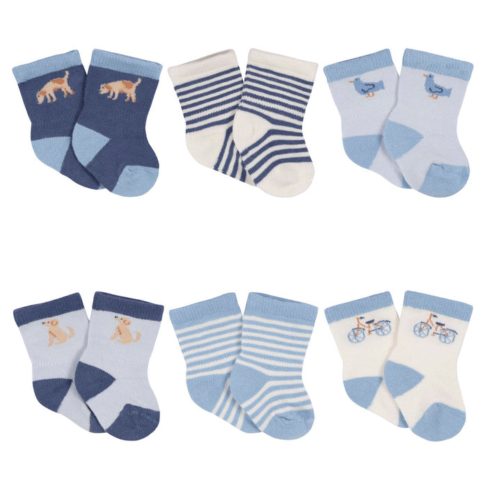 Gerber® Gerber 6-Pack Baby Boy Puppy Playground Jersey Crew Socks