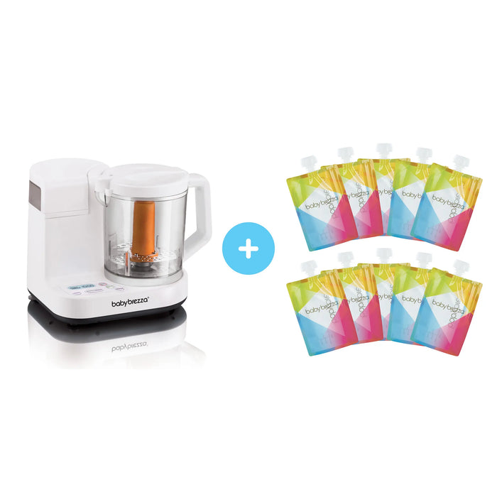 Préparateur pour bébés GLASS Baby Brezza + cadeau GRATUIT (lot de 10 gourdes alimentaires)