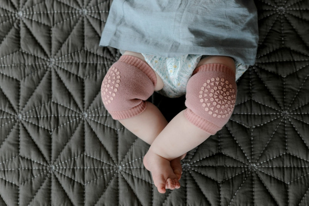 GoBabyGo Organic Cotton Baby Crawling Knee Protective Pads - 2 Pack - One Size