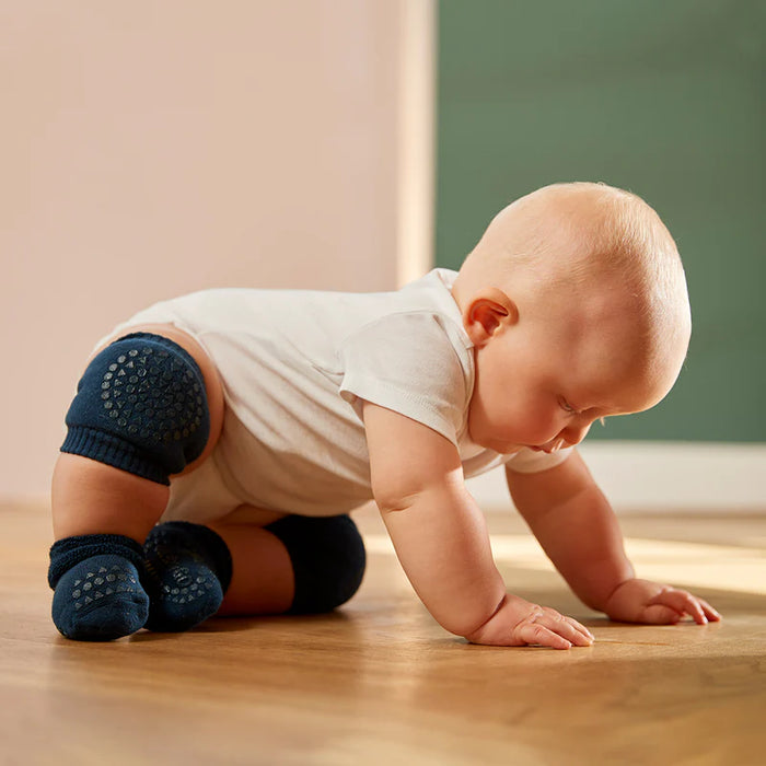 GoBabyGo Organic Cotton Baby Crawling Knee Protective Pads - 2 Pack - One Size