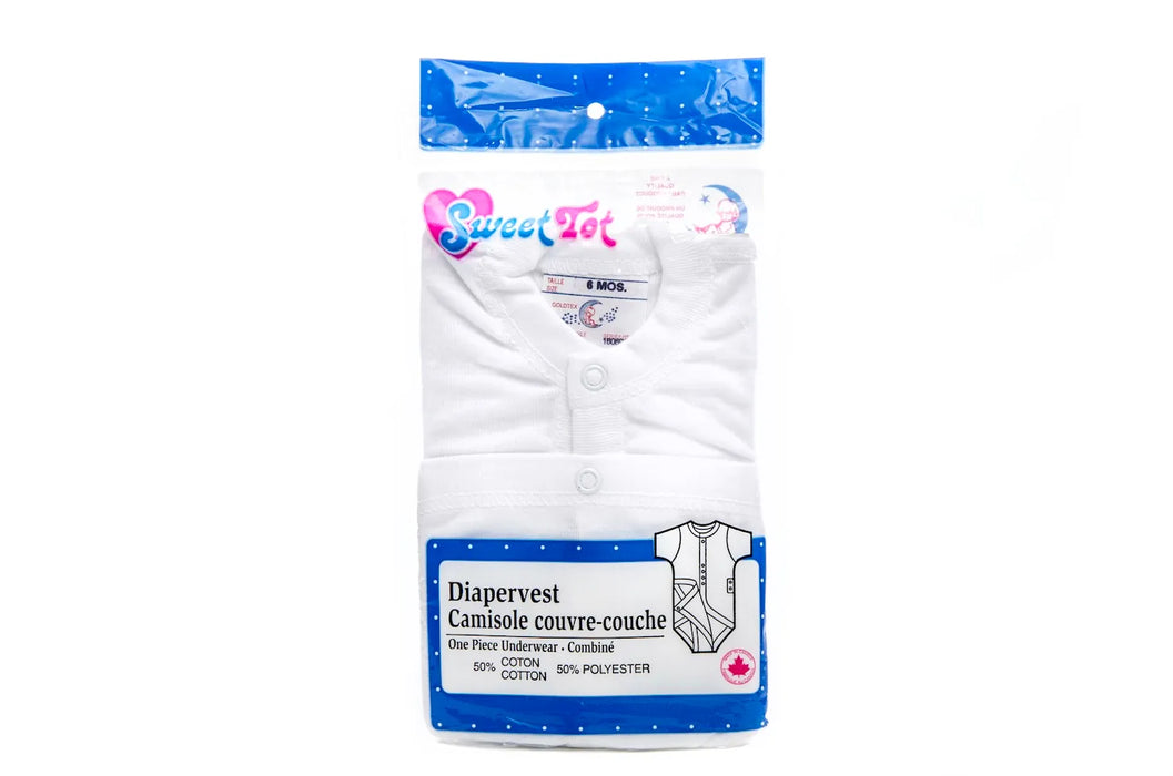 Goldtex® Baby Diaper Vest Crotch Snap Bodysuit – Cotton Blend Onesie 12m-24m