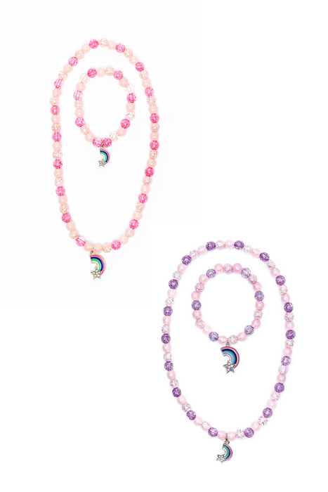 Great Pretenders® Ensemble Collier & Bracelet Arc-en-Ciel Violet, Modèles Assortis Âge: 3 ans et +