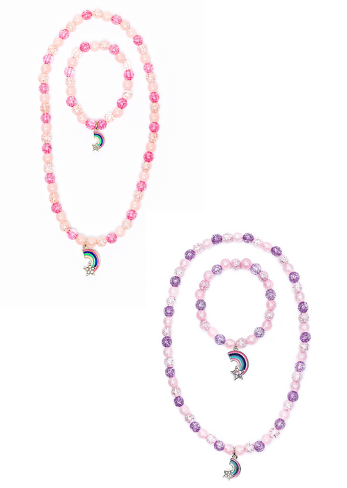 Great Pretenders® Purple Rainbow Necklace & Bracelet Set, Assorted | Age: 3+
