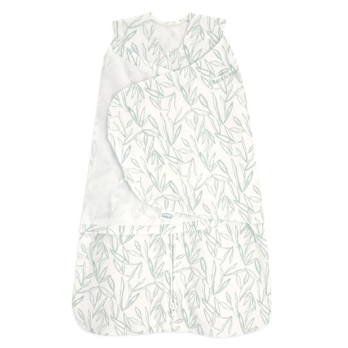 Gigoteuse d'emmaillotage pour nouveau-né HALO® 100 % coton TOG 1.5 - Feuilles vertes