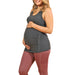 HESTIA GREY maternity tank top shown on a pregnant woman standing against a white background.