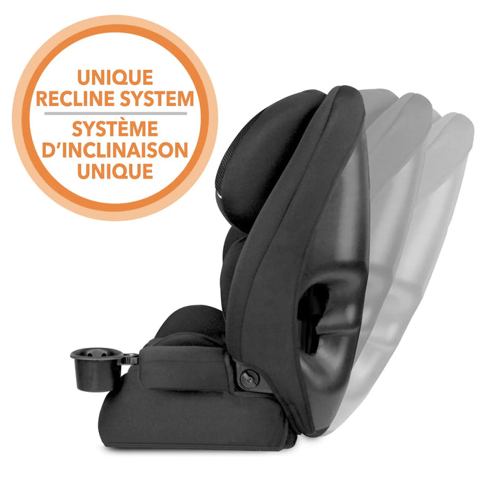 Harmony Defender 360 Max 3-in-1 car seat shown in side view demonstrating unique recline system.