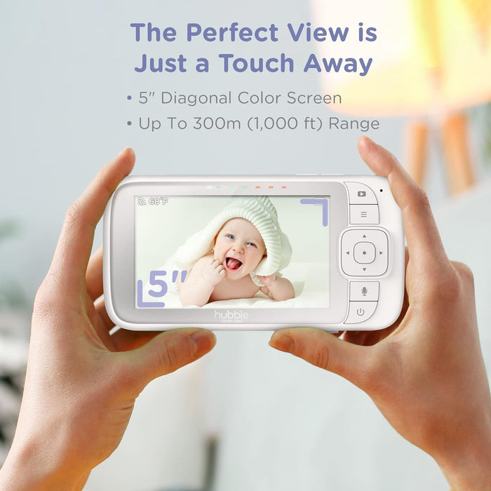 Hubble Connected - Nursery View Pro - 5 in. Video Baby Monitor with Pan, Tilt and Zoom - HCNVPRO-CA
