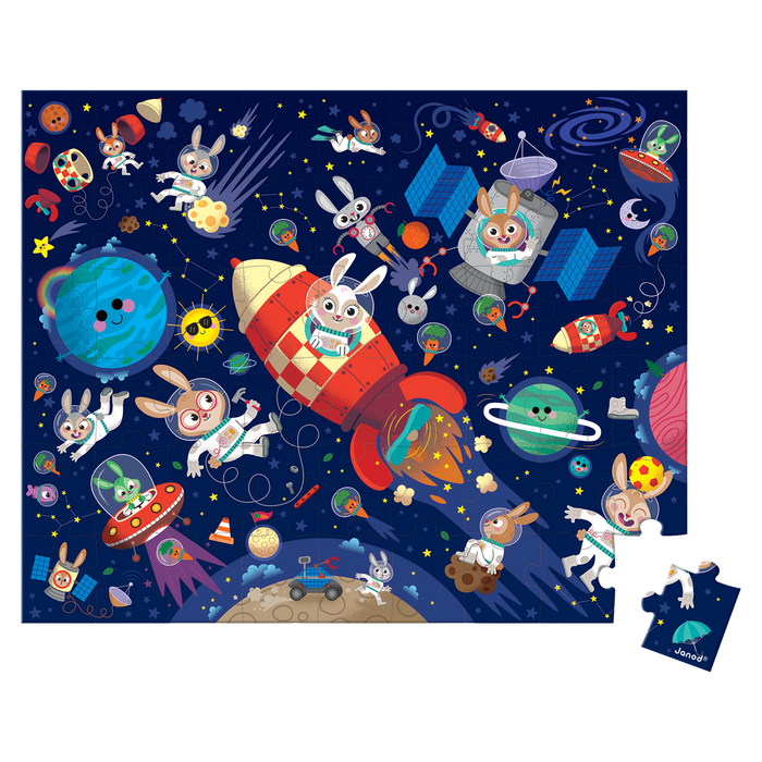 Janod Space Rocket Jiggsaw Puzzle - 54 pcs