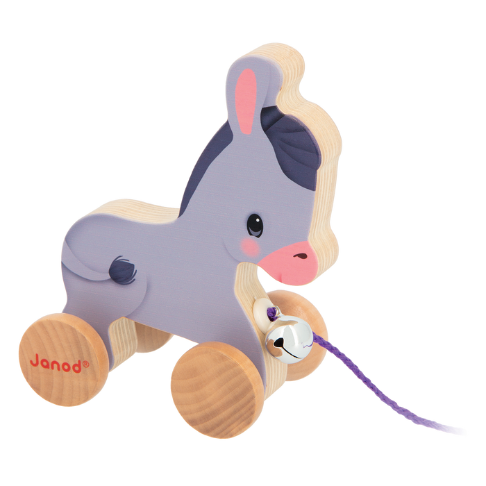 Janod Children Wooden Pull Along Farm Animal Toy