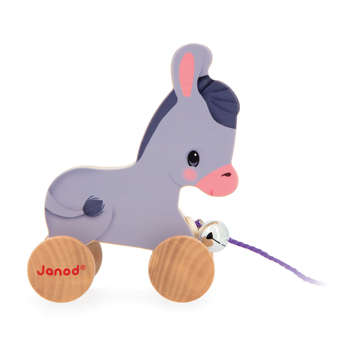 Janod Children Wooden Pull Along Farm Animal Toy