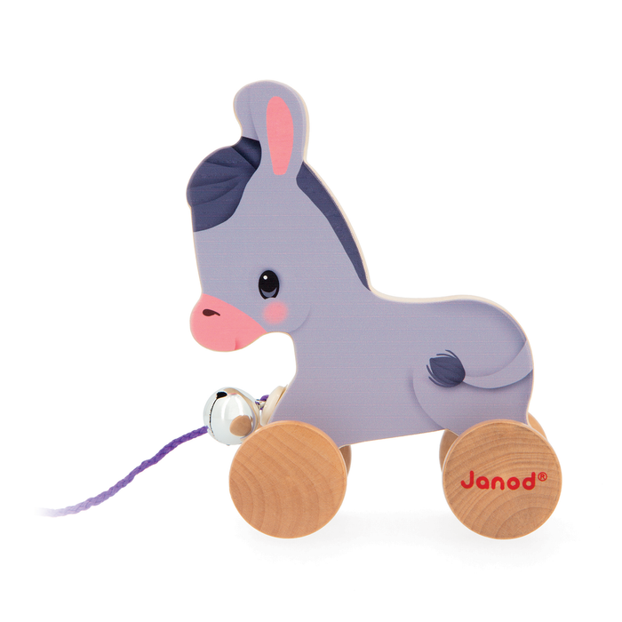 Janod Children Wooden Pull Along Farm Animal Toy
